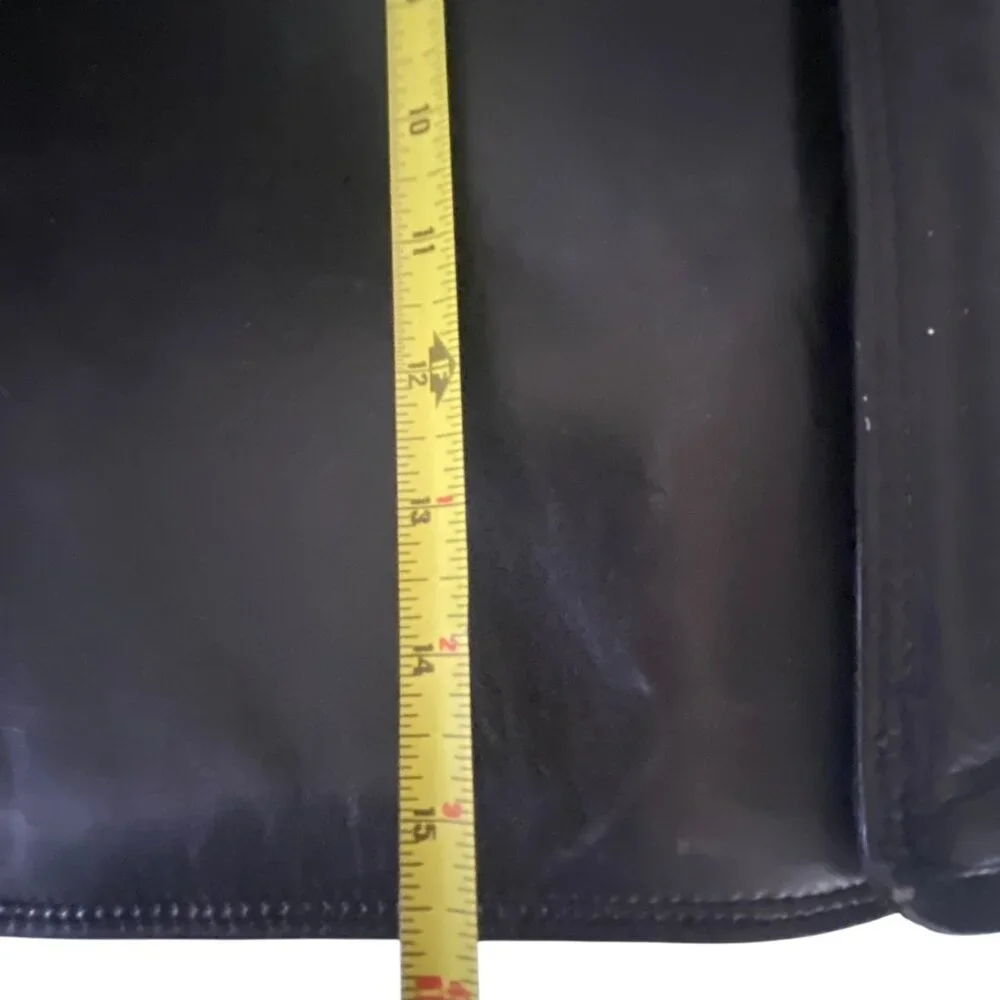 De‎ Martino Sorrento Black Leather Laptop School Briefcase Brass Hardware Italy